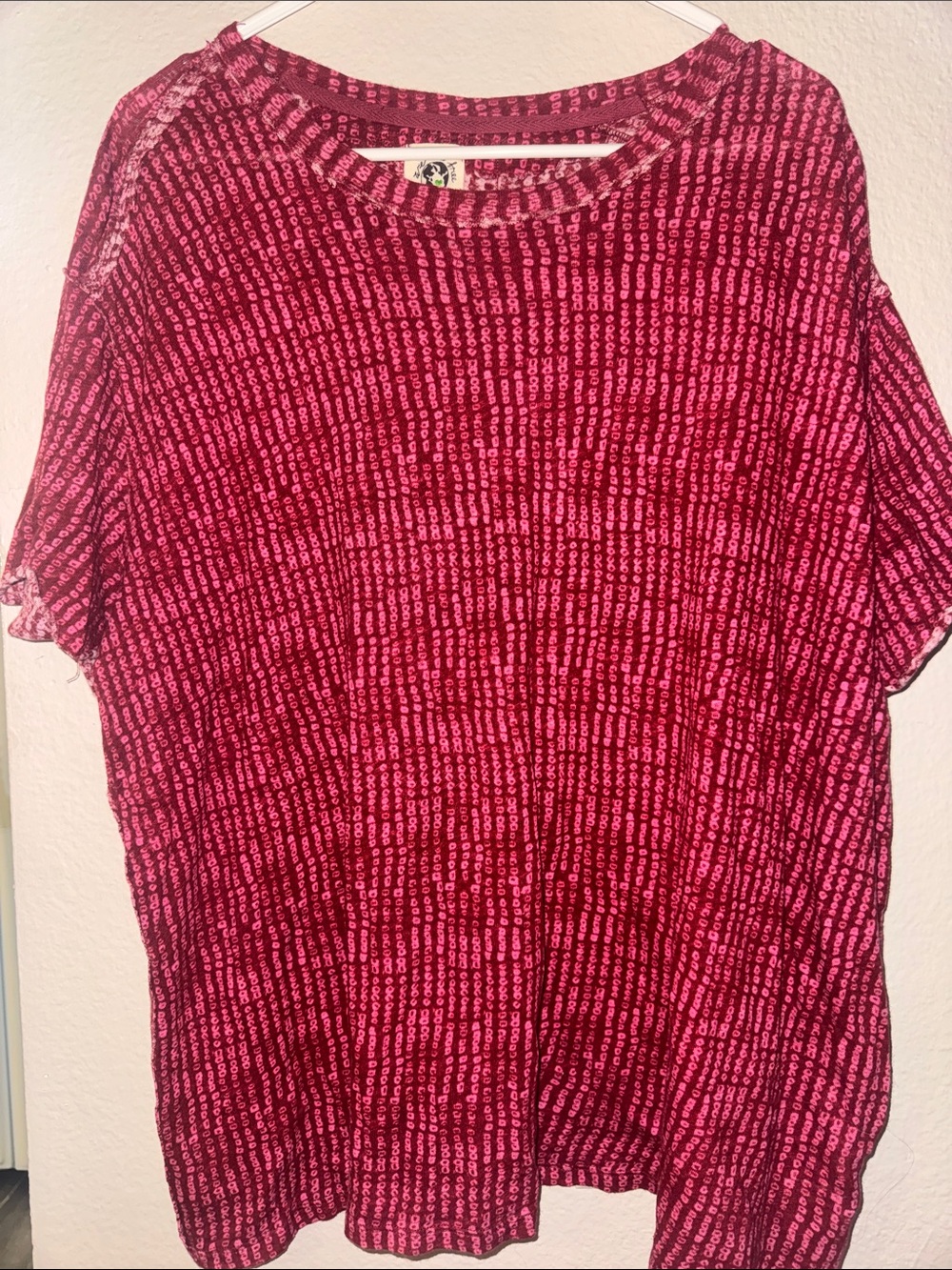 We The Free Magenta Patterned Short-Sleeve Tee